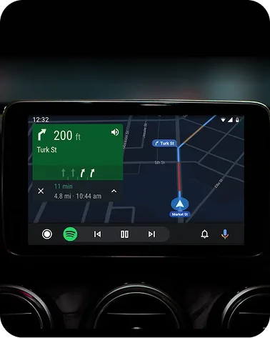 Turn-by-turn navigation on a car infotainment display